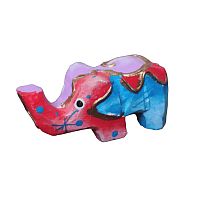 Мини - фигурка слон с абстрактной росписью (ручная работа), 6 × 2,8 × 3 см СЛ030/2